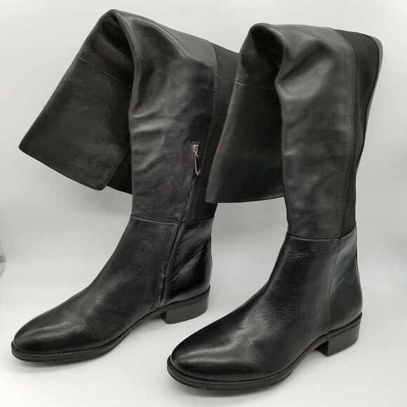 Sam Edelman Womens Black Leather Pam Over The Knee Boots Size 5.5 - Picture 2 of 6